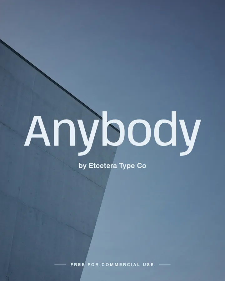 Anybody font by Etcetera Type Co