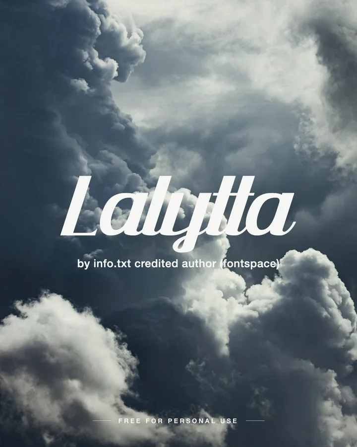 Lalytta font by info.txt credited author (fontspace)