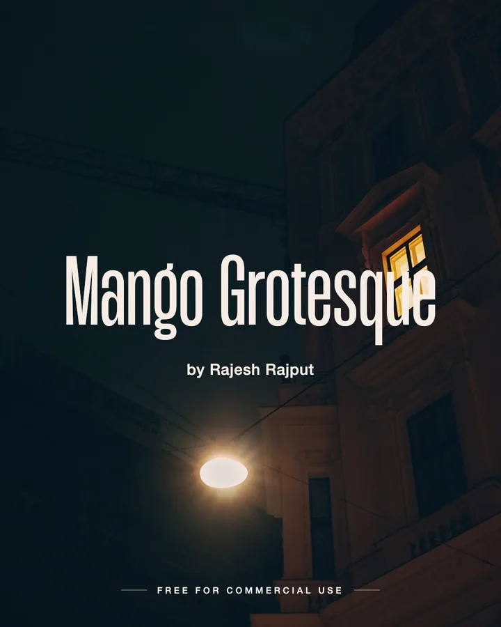 Mango Grotesque font by Rajesh Rajput