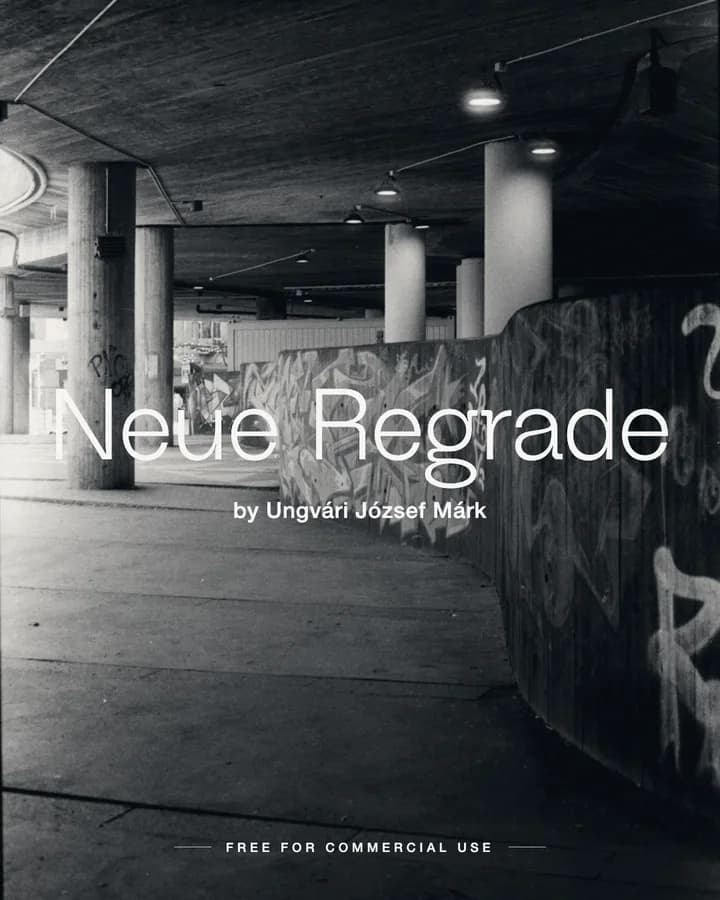 Neue Regrade font by Ungvári József Márk