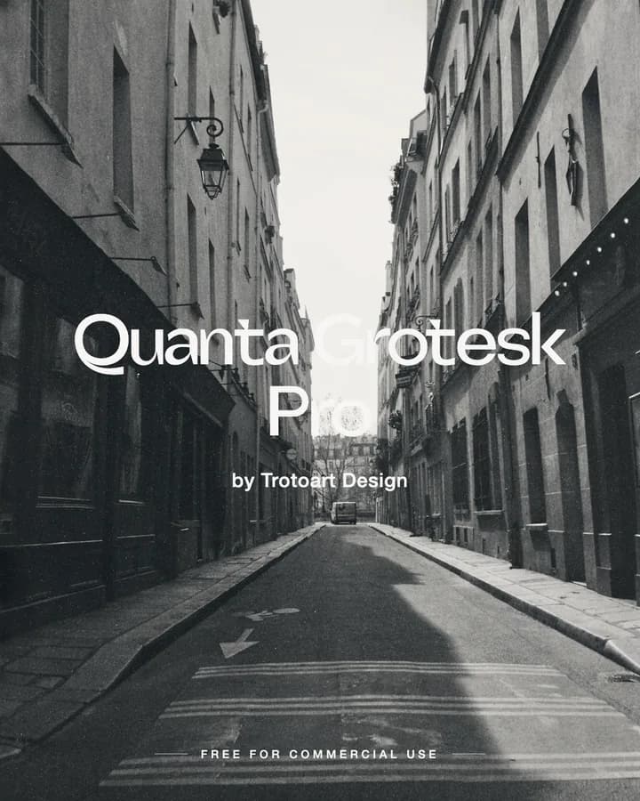 Quanta Grotesk Pro font by Trotoart Design