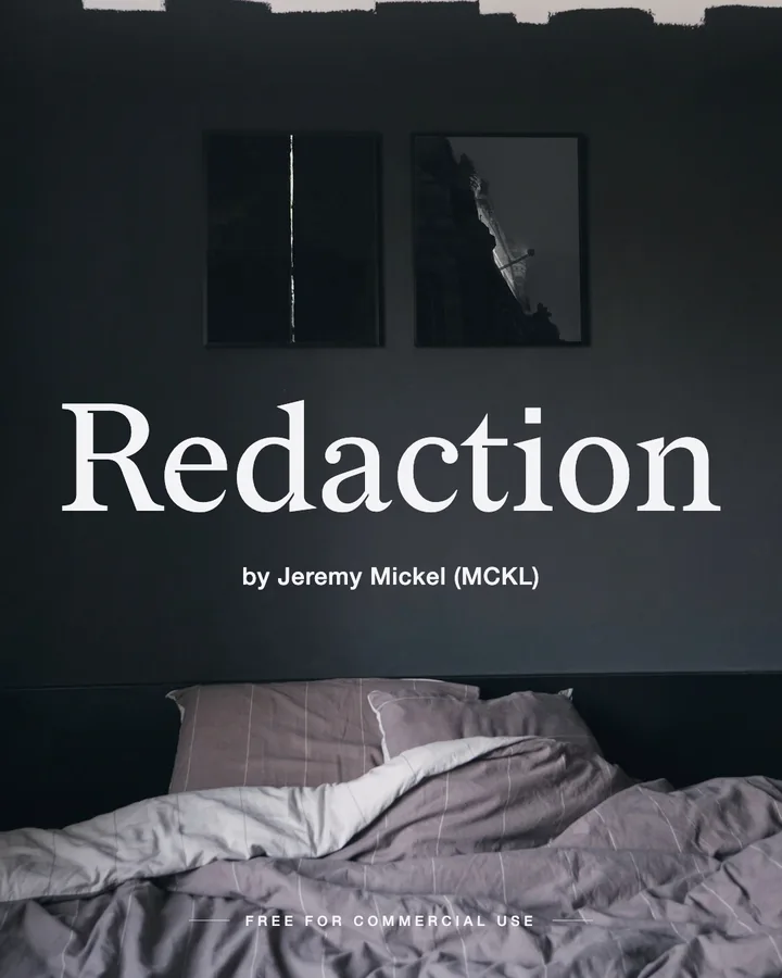 Redaction font by Jeremy Mickel (MCKL)